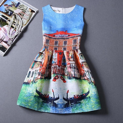 Summer-Autuml Print Dress