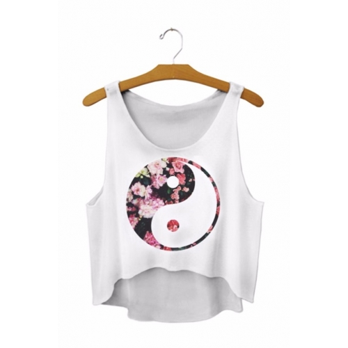 Floral Yin Yang Top