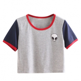 Camiseta Alien - Gris y Azul Marino