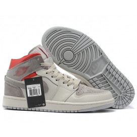 NK A. Jordan 1 Mid Grey & Red