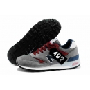 Zapatillas NB 577 Gris y Rojo (Logo Azul Marino)