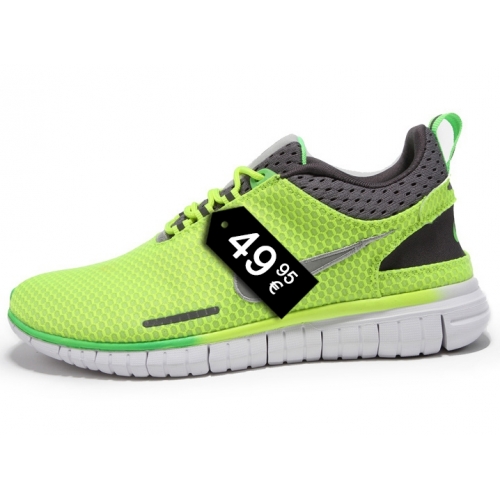 Zapatillas NK Free OG BR 2015 Amarillo Fluor y Gris (Suela Blanca)