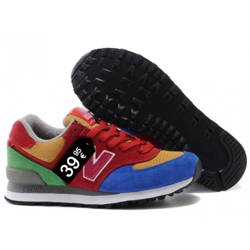 Zapatillas NB 574 Rojo, Azul, Verde y Amarillo